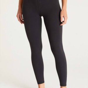 Contrast Crossover 7/8 Leggings – Damen, Schwarz