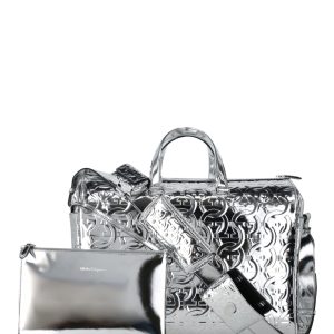Brooklyn Monogram Shopper aus Metallic-Leder