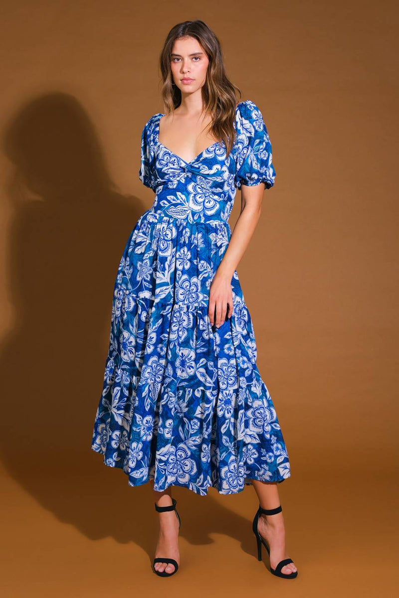 EXCEEDINGLY ELEGANT gewebtes Midikleid