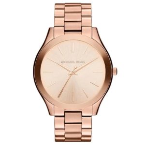 Michael Kors Runway MK3197 42MM Armbanduhr – Roségold, Damen, Quarzwerk, schmal geschnitten