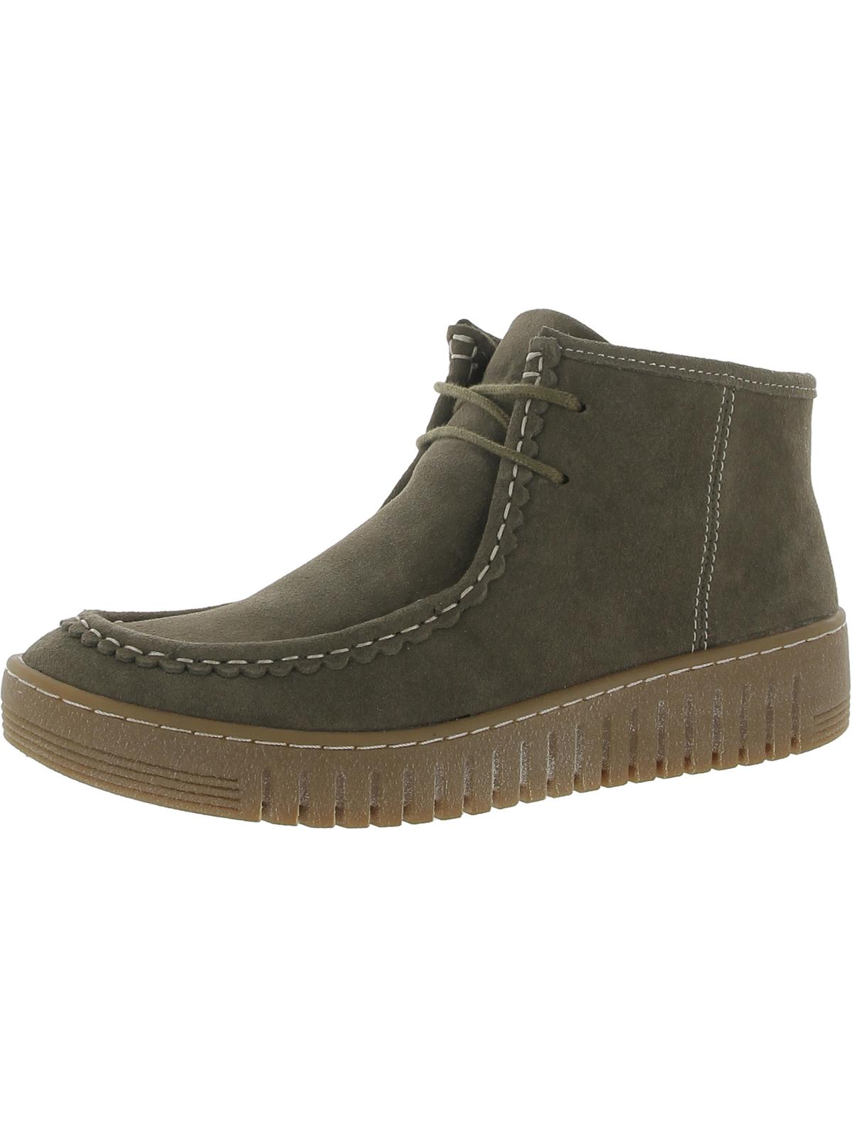 Holland Damen-Stiefeletten aus Veloursleder mit Profilsohle