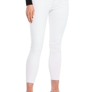 Connie knöchellange Skinny-Jeans mit hohem Bund – Weiß