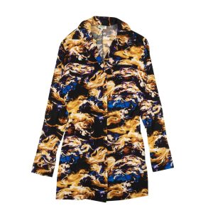 Kenzo Jerseyhemd mit Blumenmuster in Schwarz/Mehrfarbig