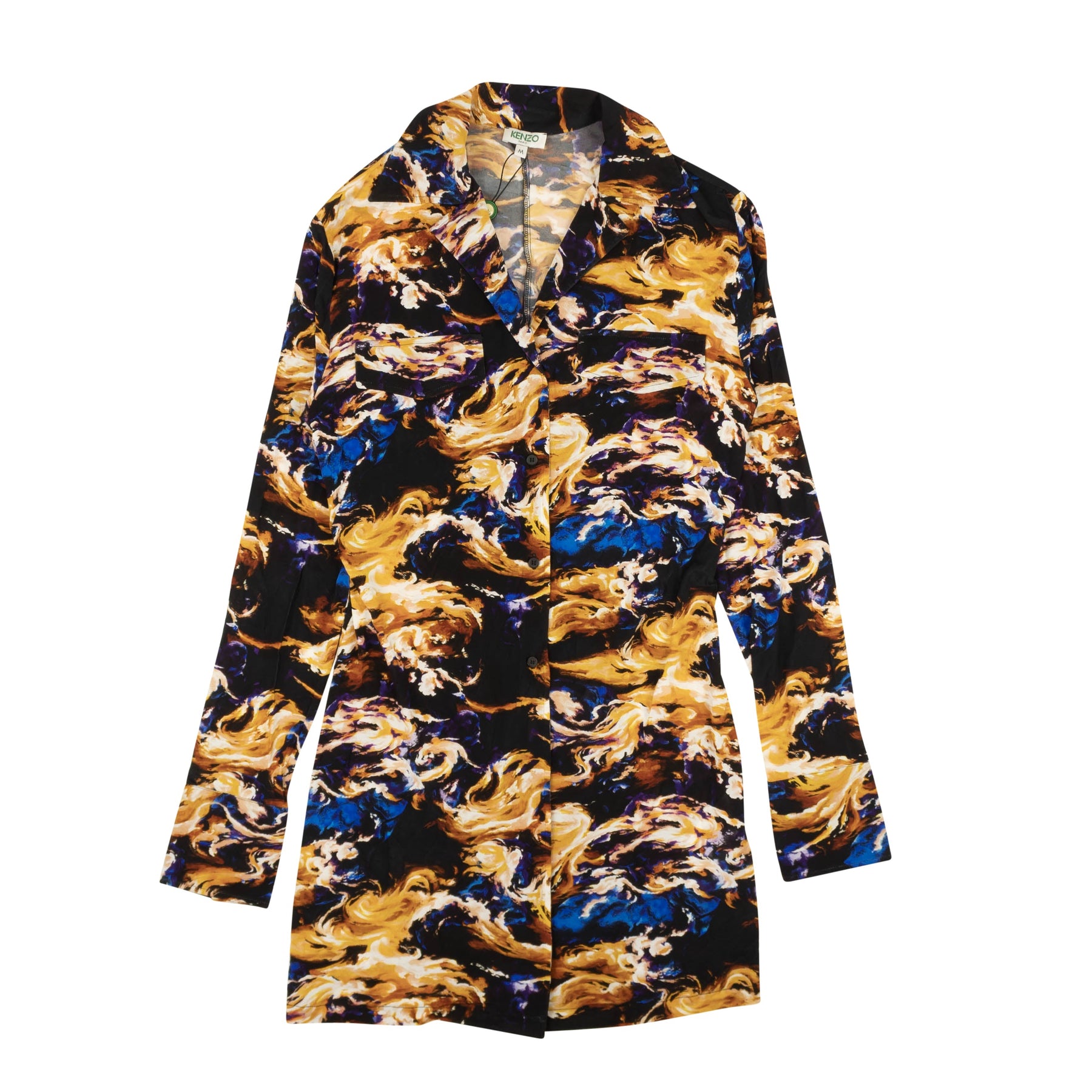 Kenzo Jerseyhemd mit Blumenmuster in Schwarz/Mehrfarbig