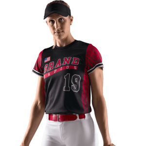 League Outfitters Custom Elite Kurzarm-Oberteil mit Rundhalsausschnitt und Sublimationsdruck