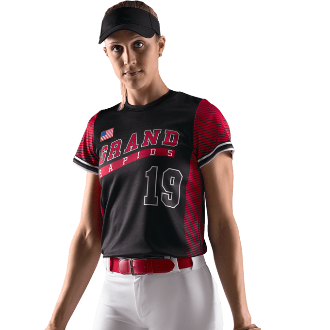 League Outfitters Custom Elite Kurzarm-Oberteil mit Rundhalsausschnitt und Sublimationsdruck