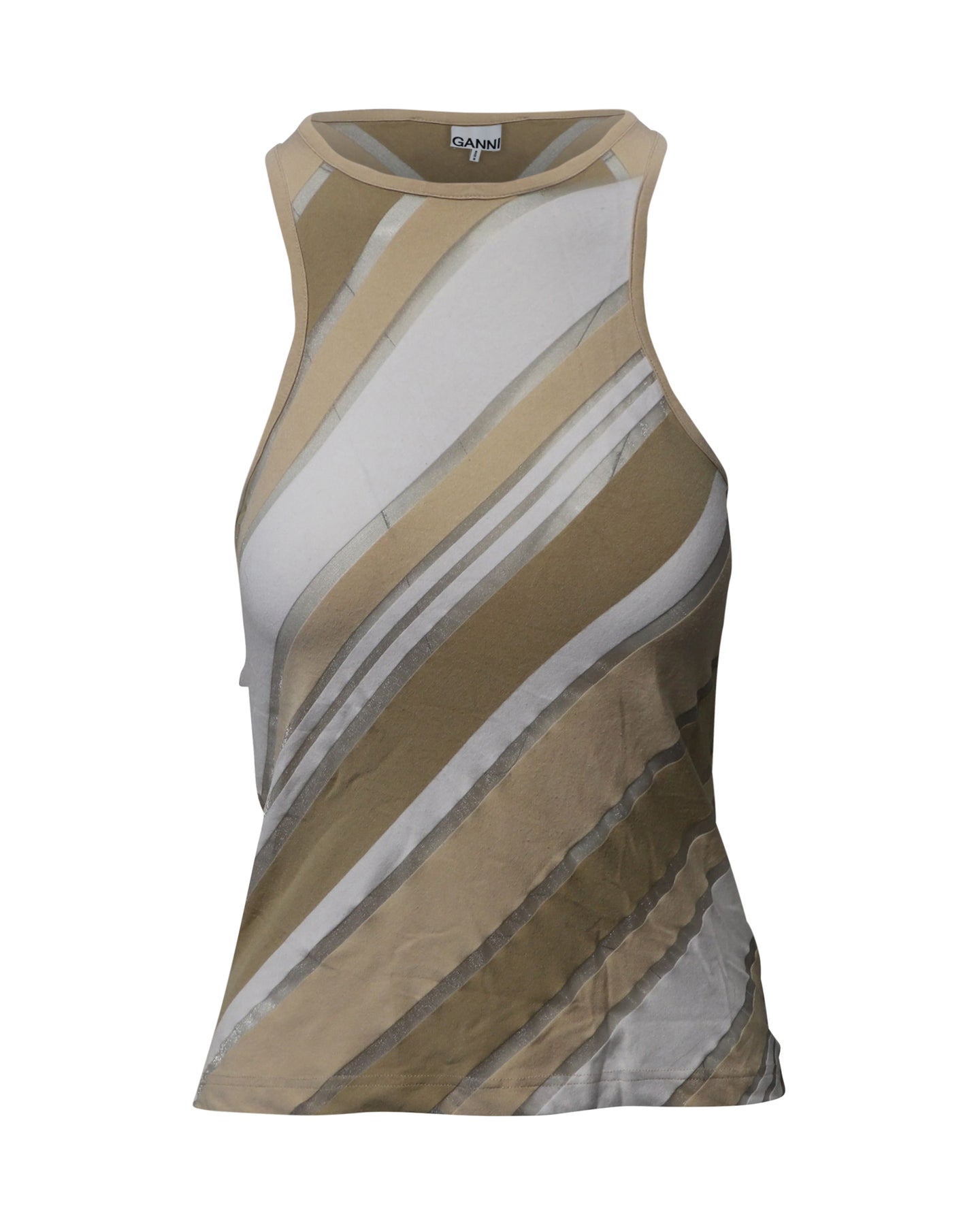 Ganni Tanktop – ärmellos, Streifenmuster, Top, Mehrfarbig, Viskose
