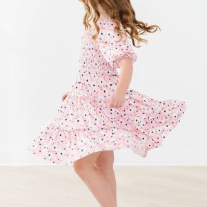 Whimsical Wildflowers Kleid – gesmokt, Rüschen