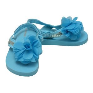 Blaue Mädchen-Sandalen aus EVA-Schaum mit Pailletten, Kleinkindgrößen 5–10