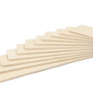 11 rechteckige Holz-Bauplatten in Naturfarbe