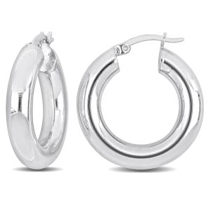 Mimi & Max runde Creolen aus Sterlingsilber, 25 × 5 mm