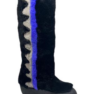 Bally Chiora 6228435 Fur Stiefel – Damen, Schwarz, Blau