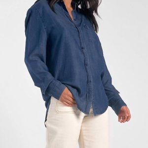 Klassisches Denim-Hemd mit Knopfleiste – Blau
