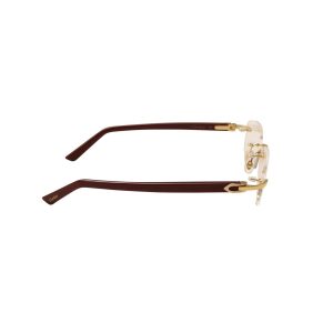 Brille – rechteckige Form, Bordeaux, Gold