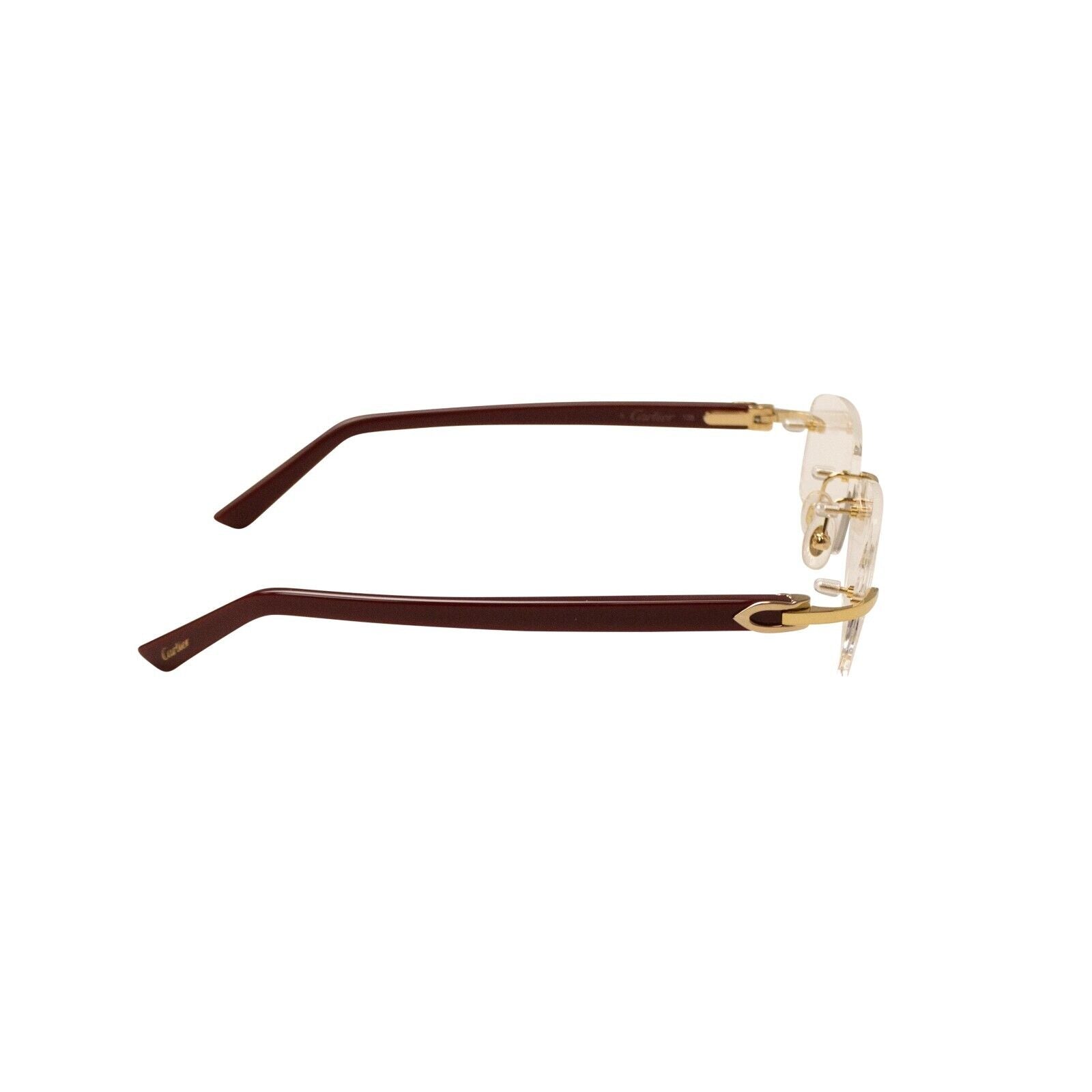 Brille – rechteckige Form, Bordeaux, Gold