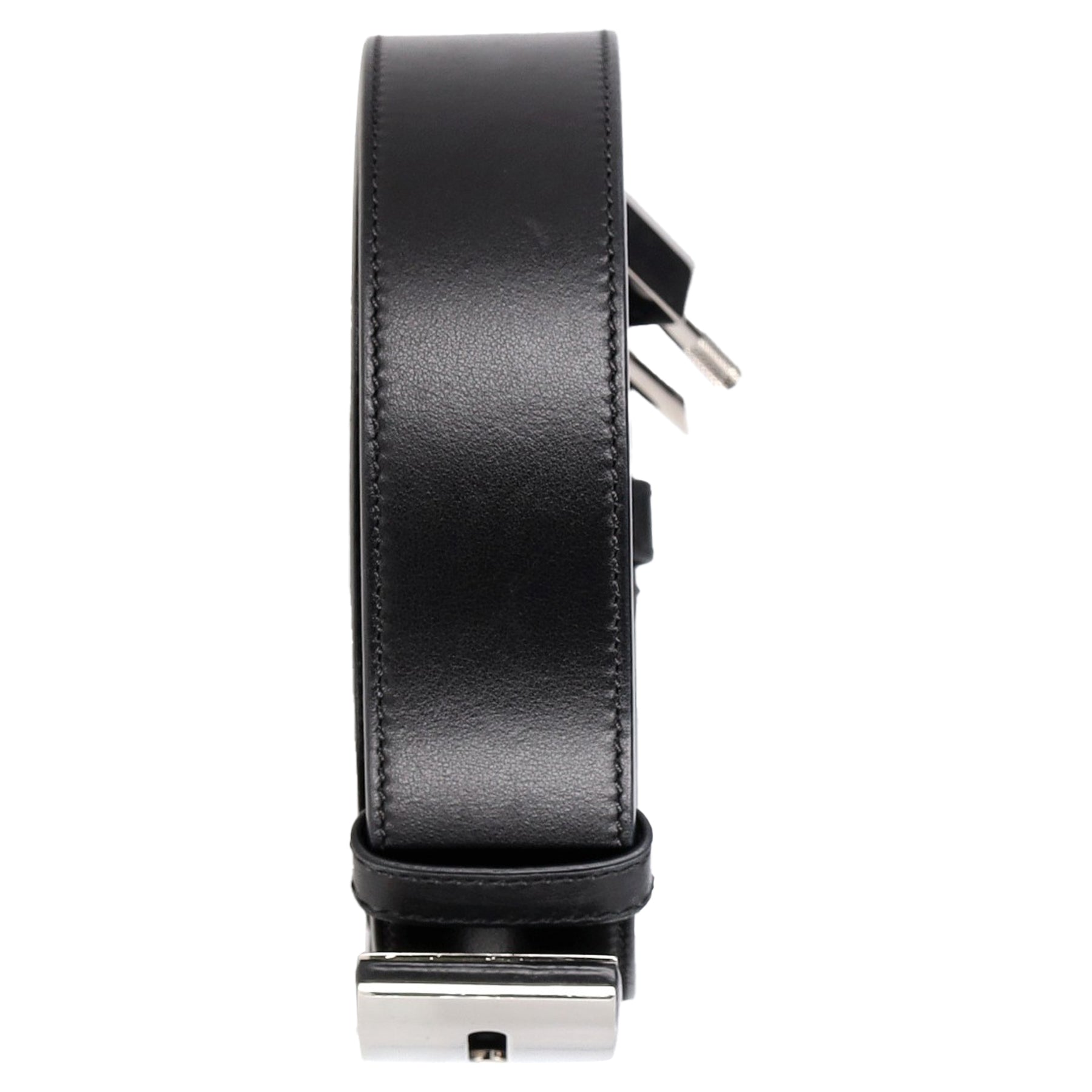 Givenchy Gürtel aus schwarzem Leder mit quadratischer Schnalle und Logo