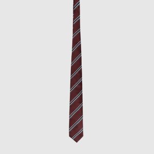 Brunello Cucinelli Herren-Krawatte mit diagonalem Streifenprint in Bordeaux