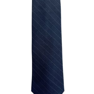 Brunello Cucinelli schmale gestreifte Herren-Wollkrawatte in Marineblau
