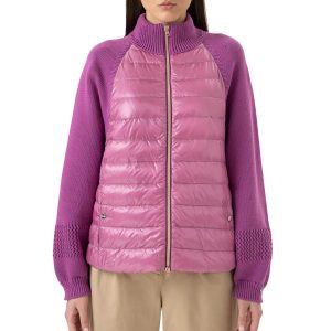 Ultraleichte Bomberjacke aus Strick und Nylon – Fuchsia, 7732528775228