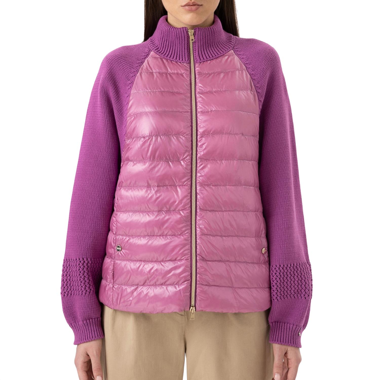 Ultraleichte Bomberjacke aus Strick und Nylon – Fuchsia, 7732528775228