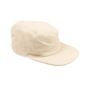 Army Style Kappe – Baumwolle, Denim, Beige