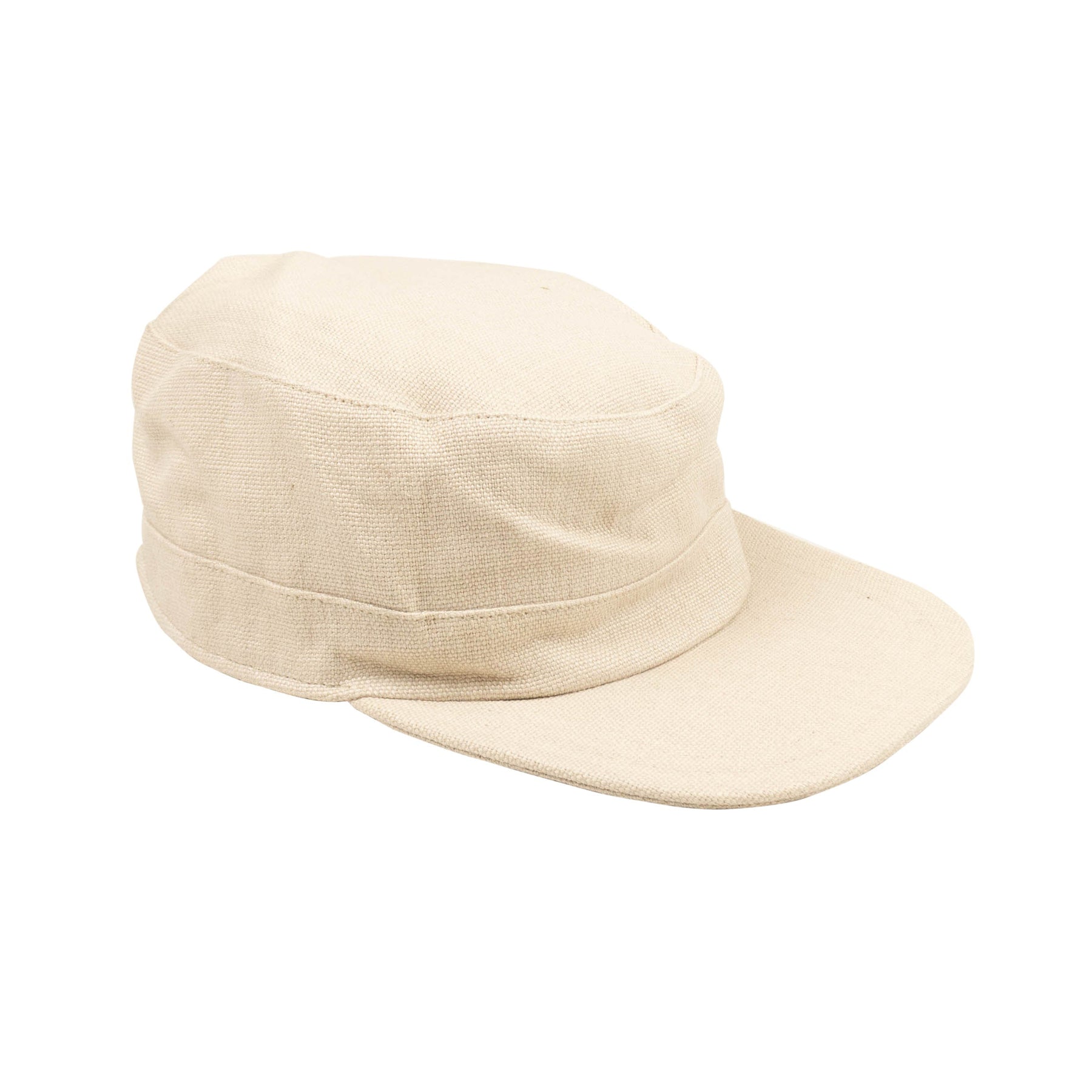 Army Style Kappe – Baumwolle, Denim, Beige