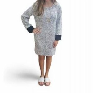 Marbled Strickkleid – Schwarz, Weiß