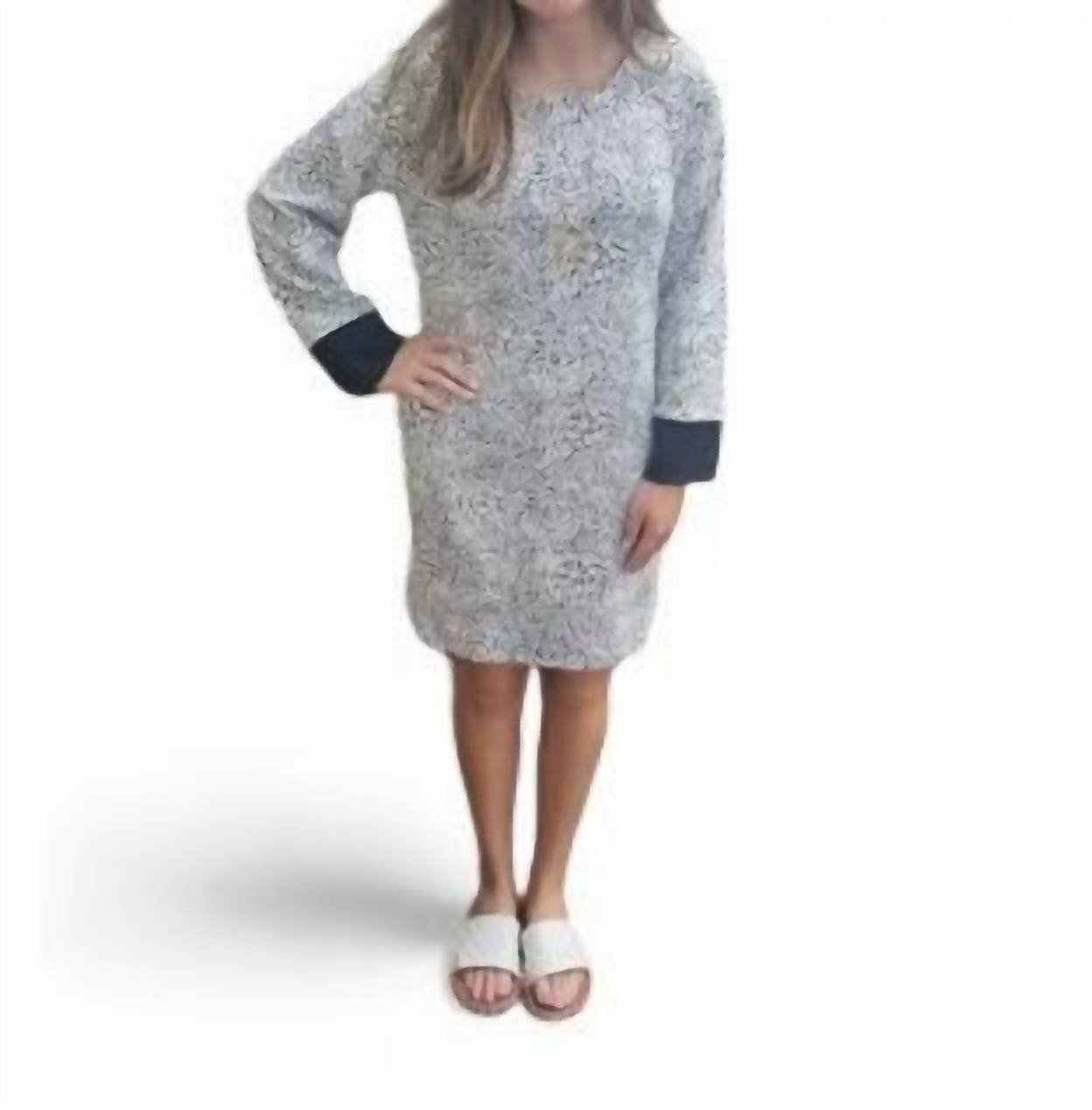 Marbled Strickkleid – Schwarz, Weiß