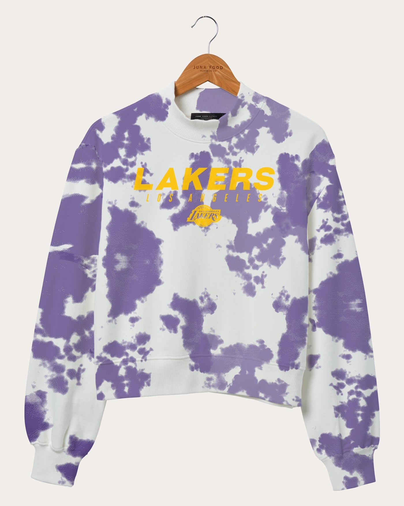 NBA Los Angeles Lakers Damen-Fleeceoberteil mit Stehkragen und Batikmuster