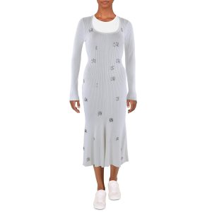 Strickkleid – Strass, Junior-Passform, gerippt, Strick
