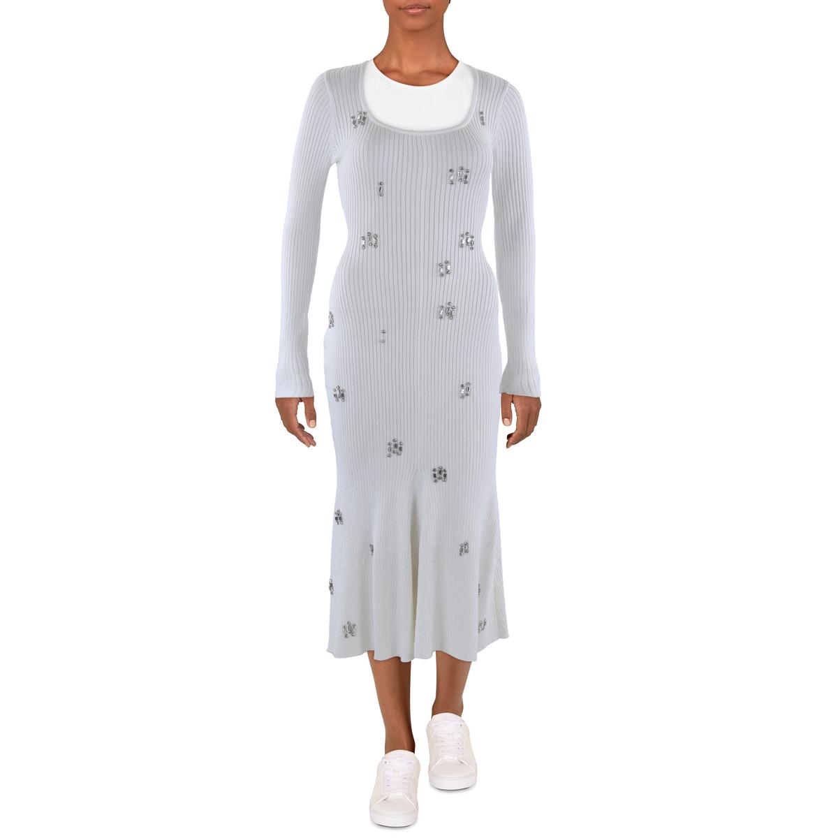 Strickkleid – Strass, Junior-Passform, gerippt, Strick