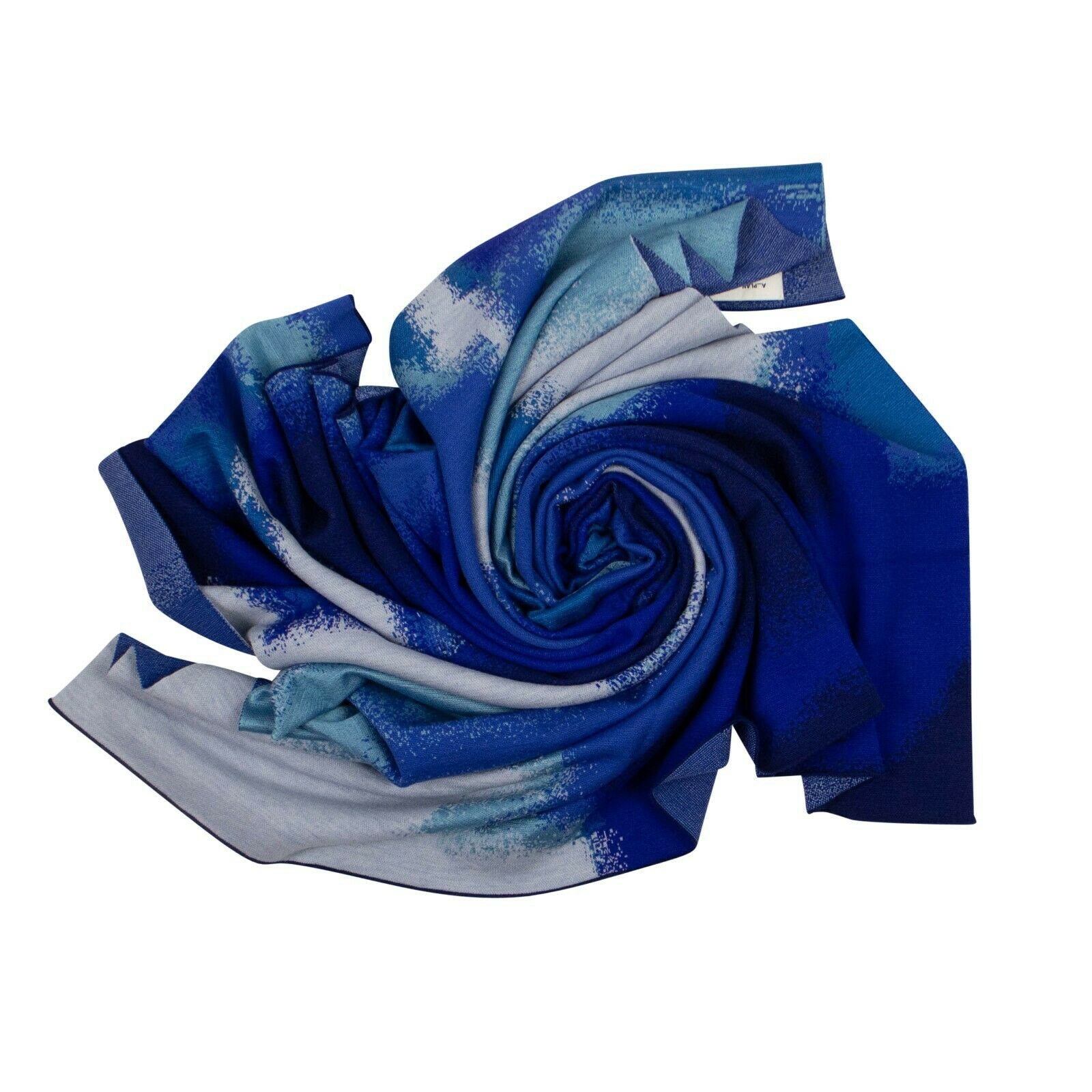 Schal – Jacquard, Wolle, Blau