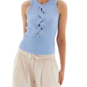Trägertop mit Schnürung in Serene Blue – 7732430438460