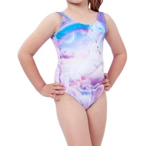 Einteiliger Mädchen-Badeanzug mit Rundhalsausschnitt – GTK Purple Unicorn – 7733746434108