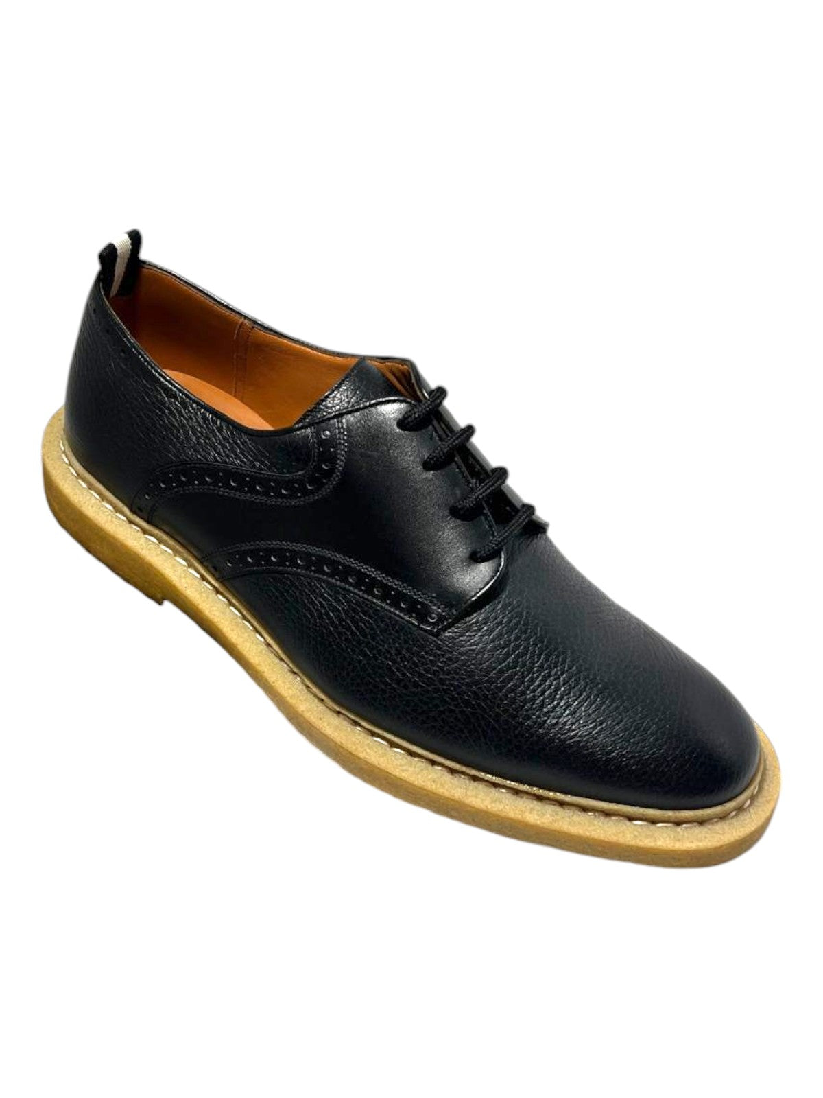 Bally Nek 6222929 Deer Schuh – perforiert, Leder, genarbt, Herren, Schwarz