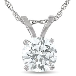 Solitäranhänger mit im Labor gezüchtetem Diamanten, 1/2 Karat, 14 K Weißgold