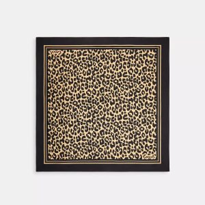Coach Outlet Cheetah Print Schal – eckige Form, Seide