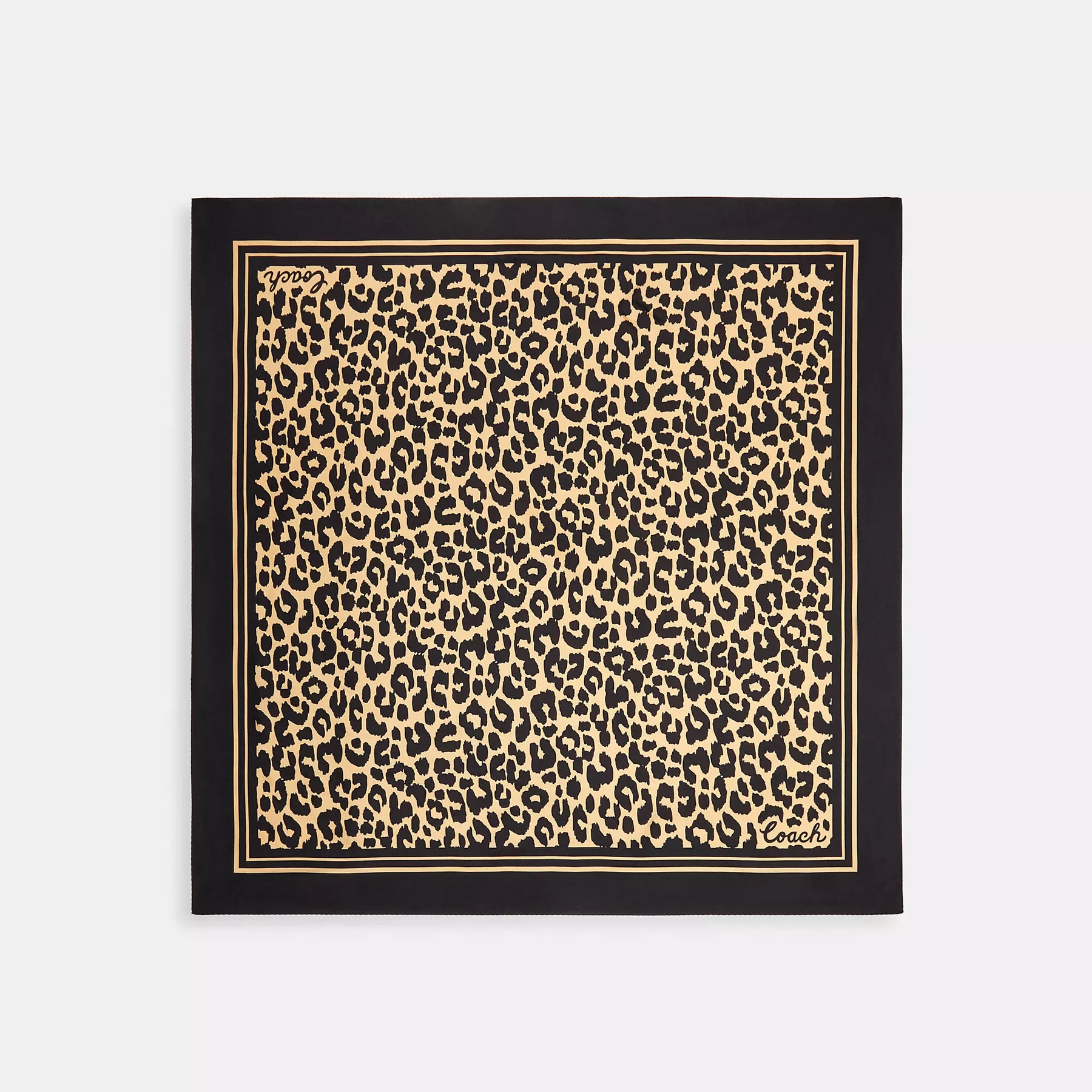 Coach Outlet Cheetah Print Schal – eckige Form, Seide