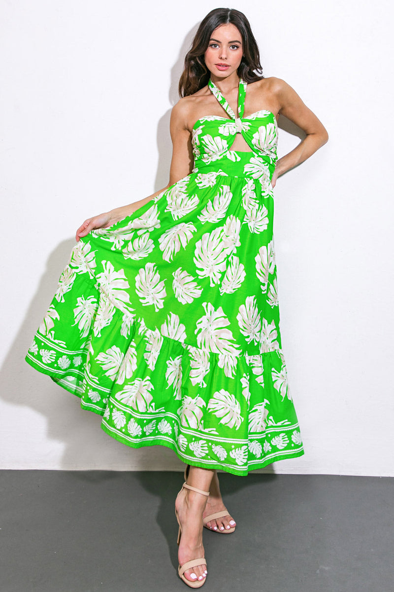 CAUSE A SCENE gewebtes Midikleid