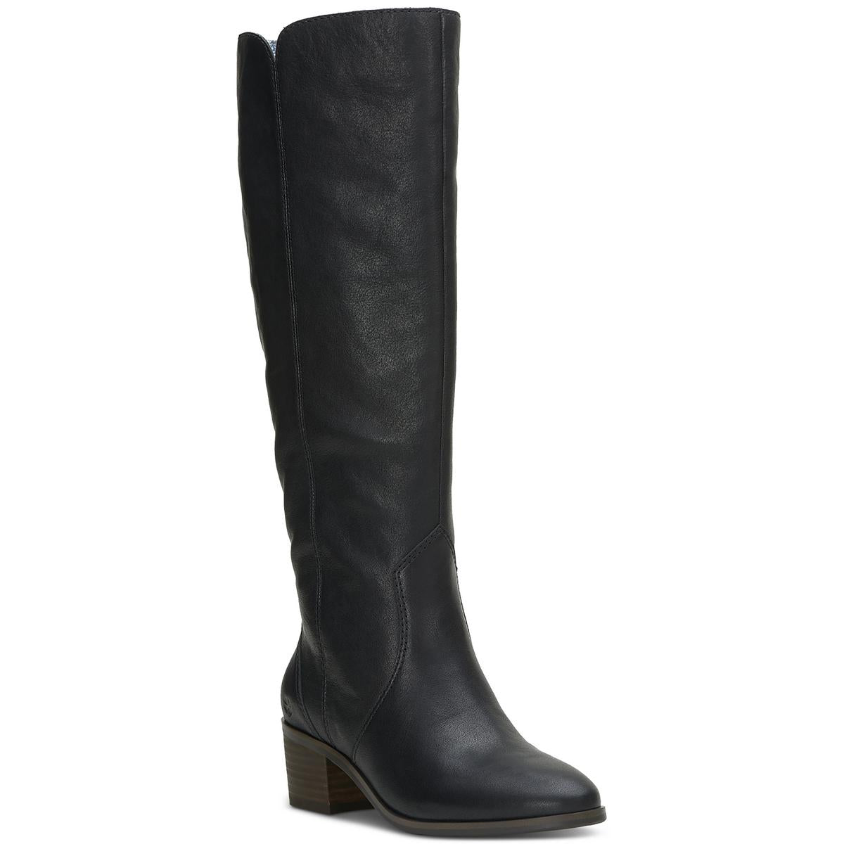 Cashlin kniehohe Stiefel – runde Zehenpartie, Leder