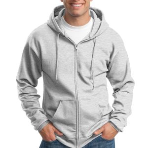 Port & Company Essential Herren-Fleece-Kapuzenjacke mit durchgehendem Reißverschluss in Langgröße