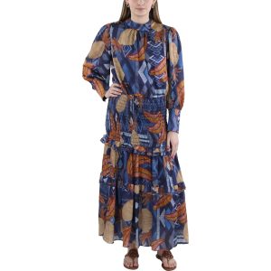 Midikleid – bedruckt, mehrstufig
