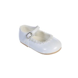 Weiße festliche Baby-Mädchen-Mary-Jane-Schuhe mit Glitzer und Strass, Größen 1–4