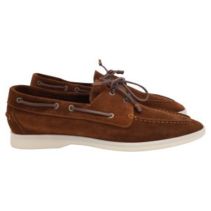 Loro Piana Sea-Sail Walk Bootsschuhe aus braunem Veloursleder
