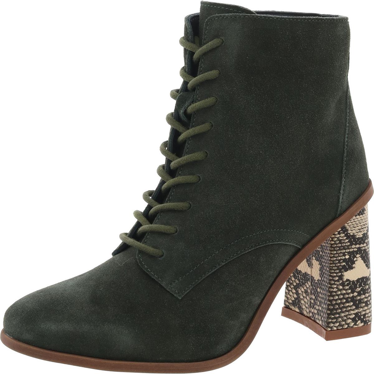 Edda Stiefel – Velourslederimitat, Schnürung, Combat-Stil