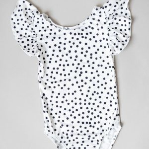Scattered Dot Gymnastikbody – kurze Flügelärmel
