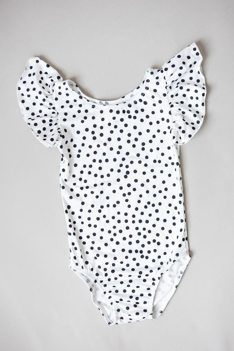 Scattered Dot Gymnastikbody – kurze Flügelärmel