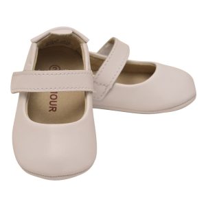Weiße Baby-Mädchen-Mary-Jane-Schuhe aus Leder mit weicher Sohle, Babygröße 0 bis Kleinkindgröße 5