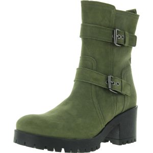 halbhohe Stiefel – Reißverschluss, Veloursleder