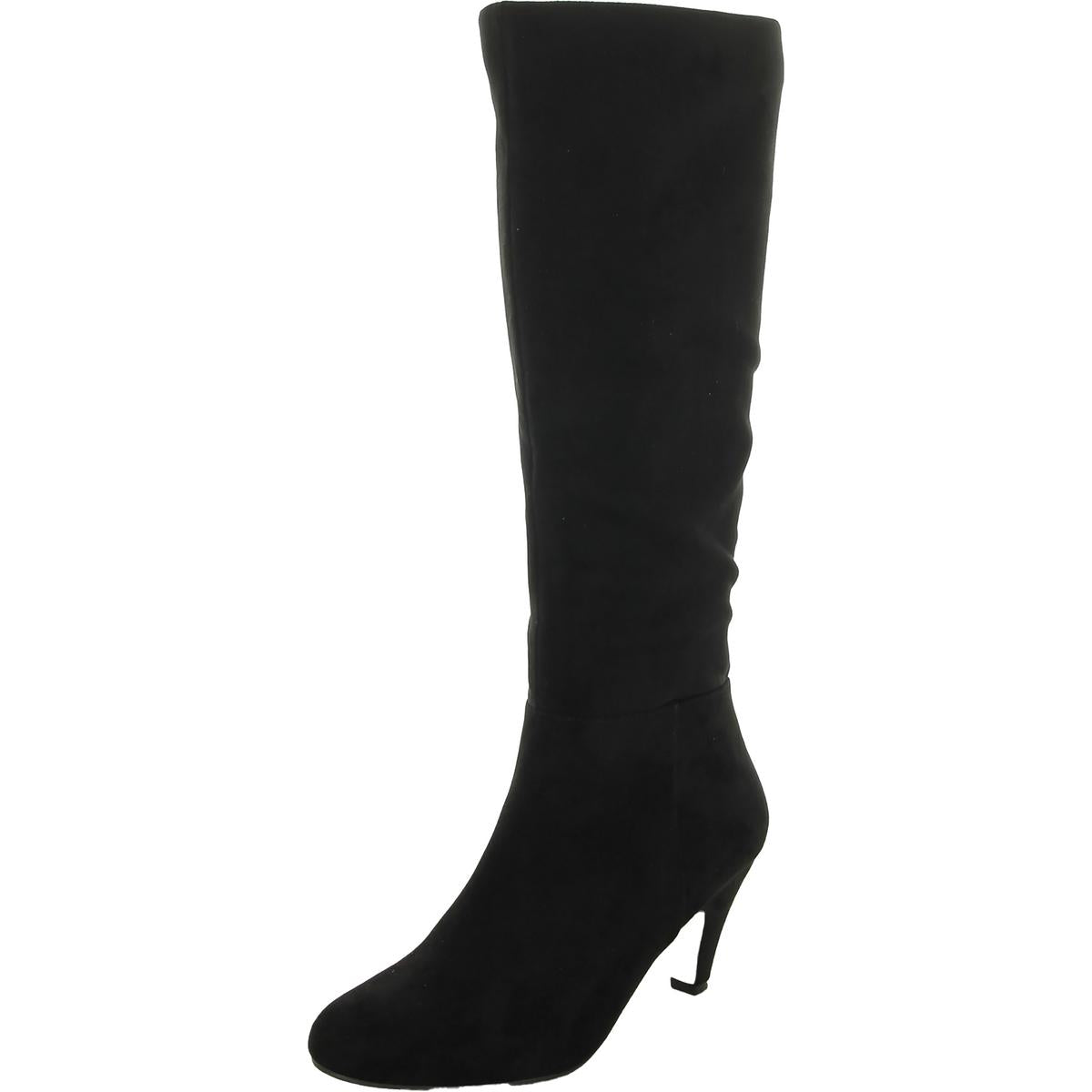 Corinne kniehohe Stiefel – Velourslederimitat, hoher Schaft